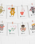 Printable Fun Pattern ABC Animal Alphabet Flashcards