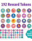 Printable Korean-English 200 Routines, Activities, Chores Cards, Reward Tokens, & Charts