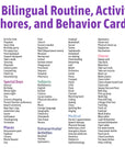 Printable Korean-English 200 Routines, Activities, Chores Cards, Reward Tokens, & Charts