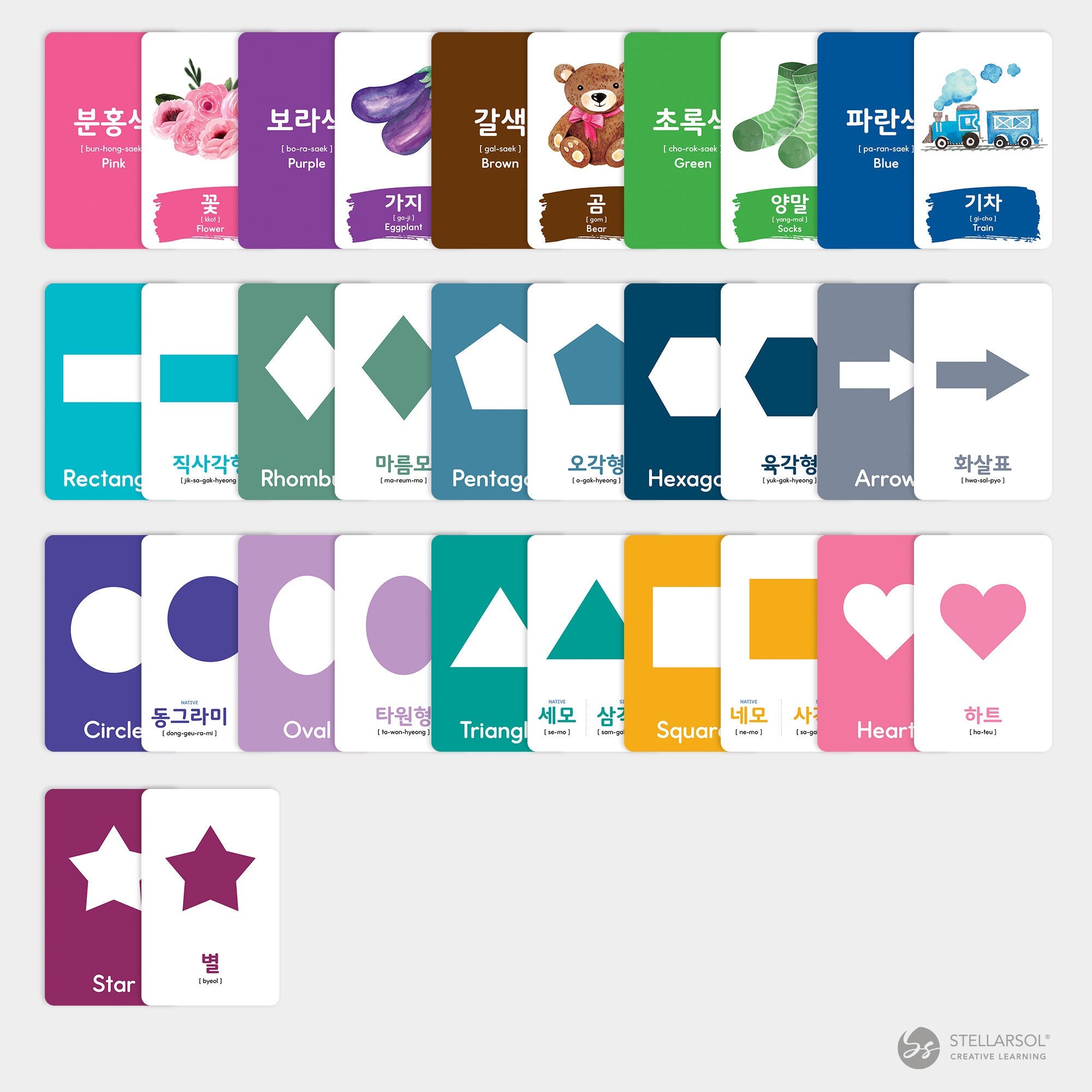55 Korean Flashcards for Toddlers