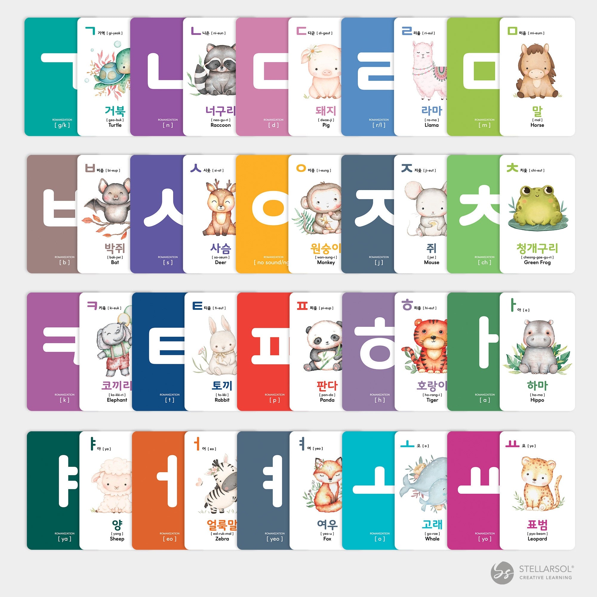 55 Korean Flashcards for Toddlers