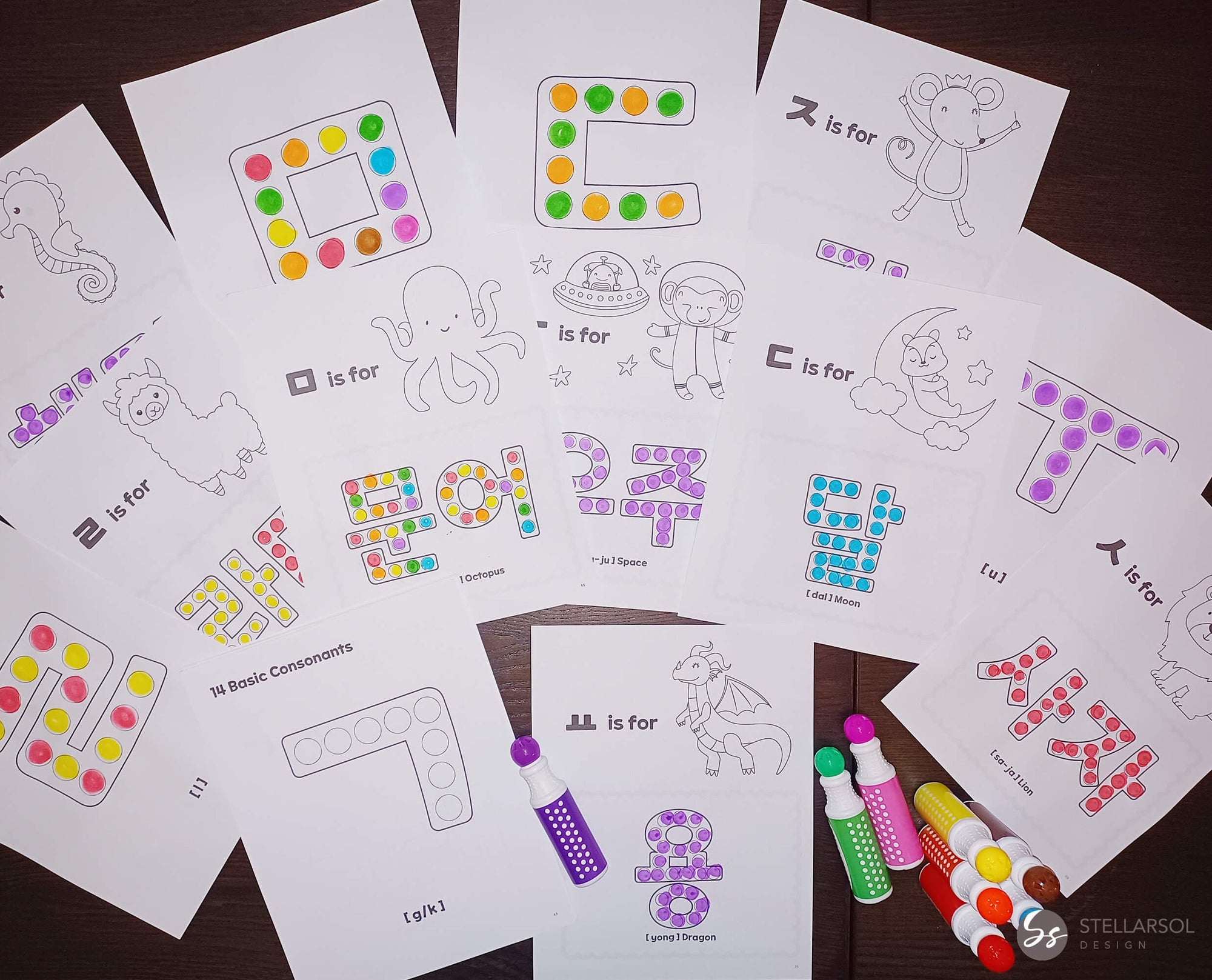 Printable Korean Dot Markers Activity Book