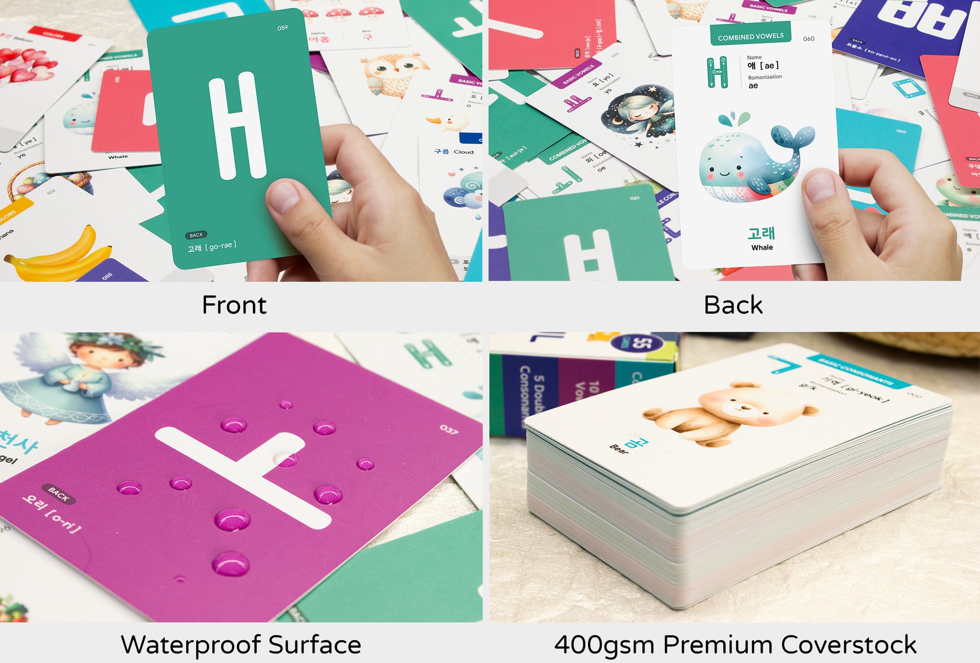 2-Pack Beginner Flashcards Gift Set - Hangul+Things Voc with MP3 Audio