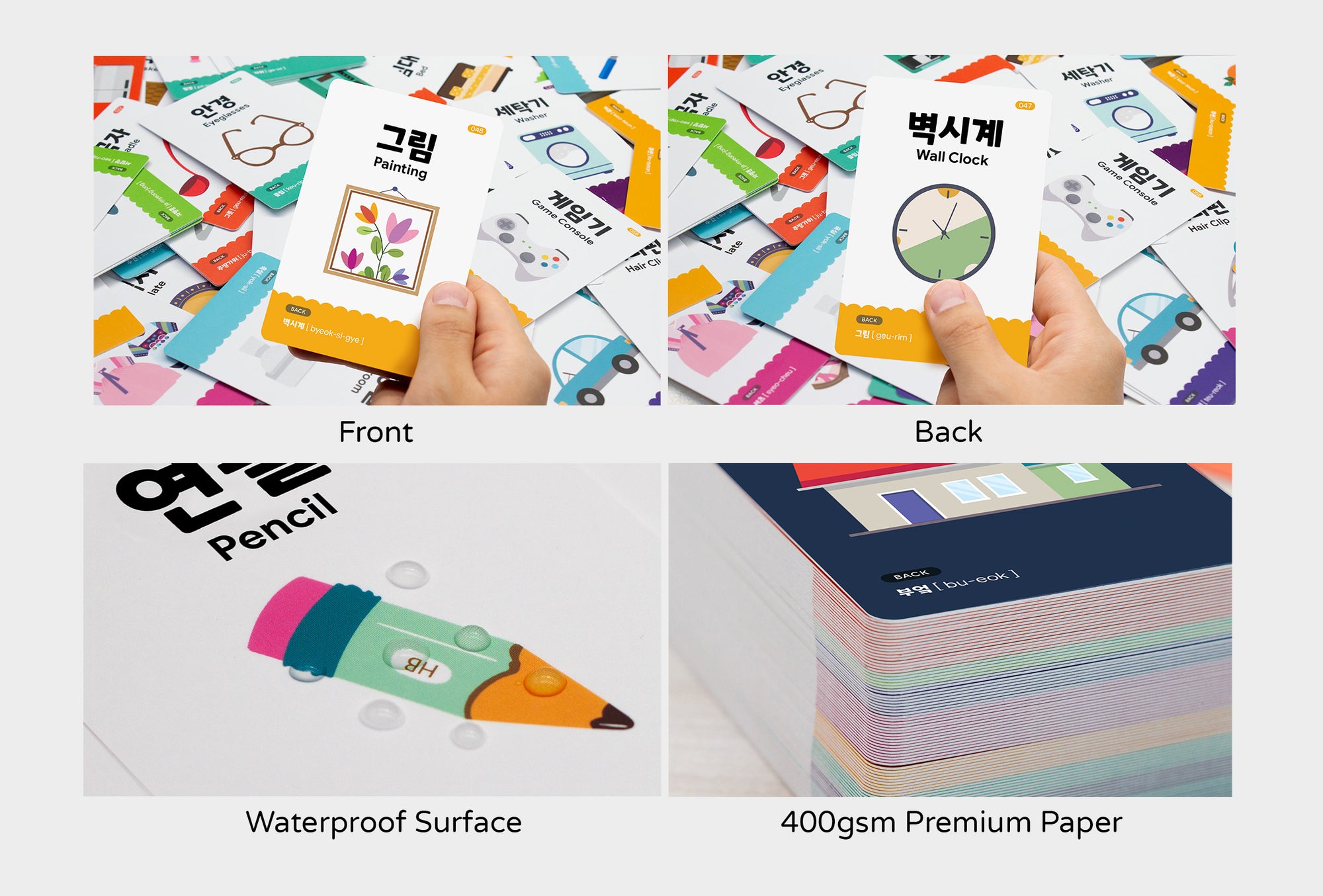 2-Pack Beginner Flashcards Gift Set - Hangul+Things Voc with MP3 Audio