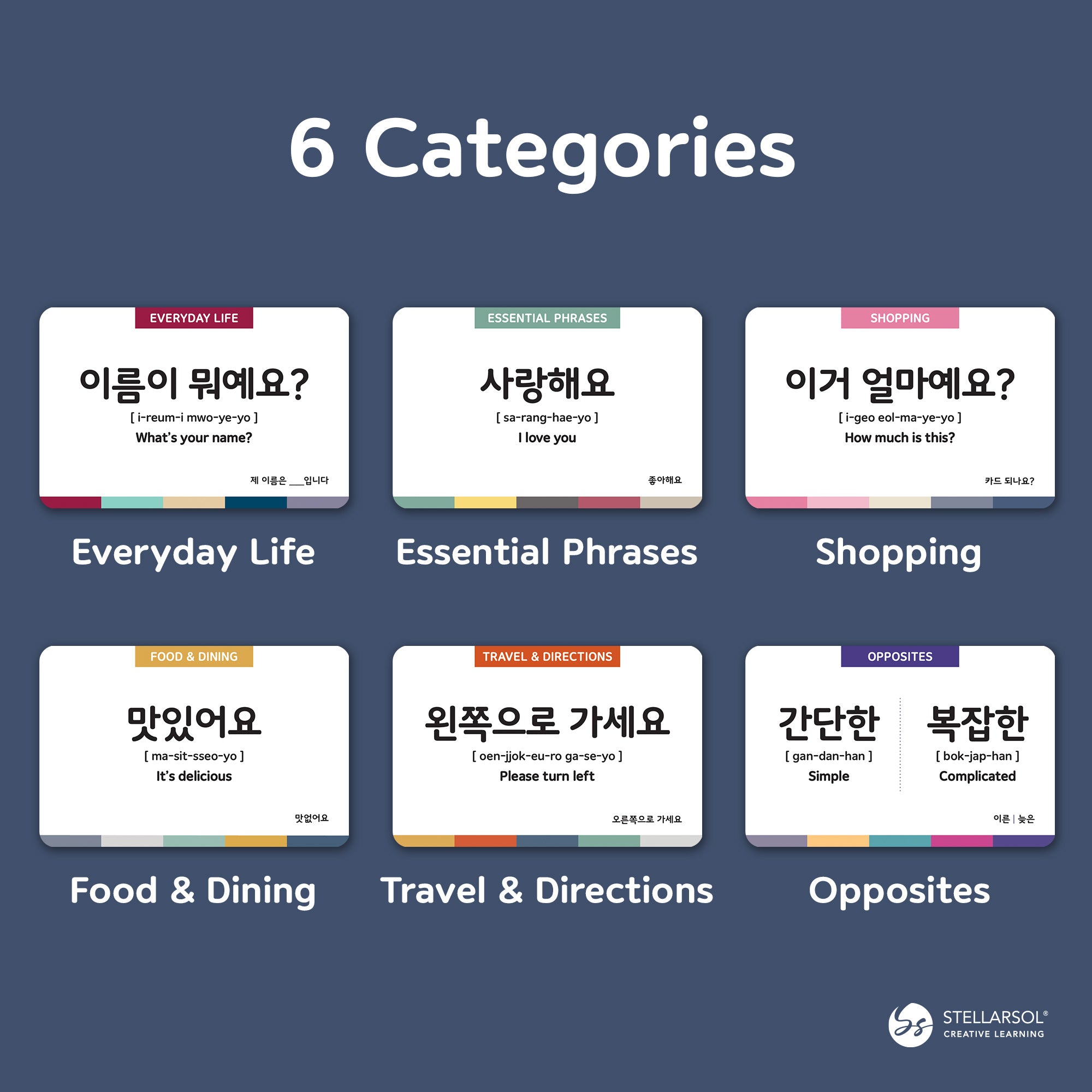 3-Pack Gift Set Korean Basic Conversation Flashcards