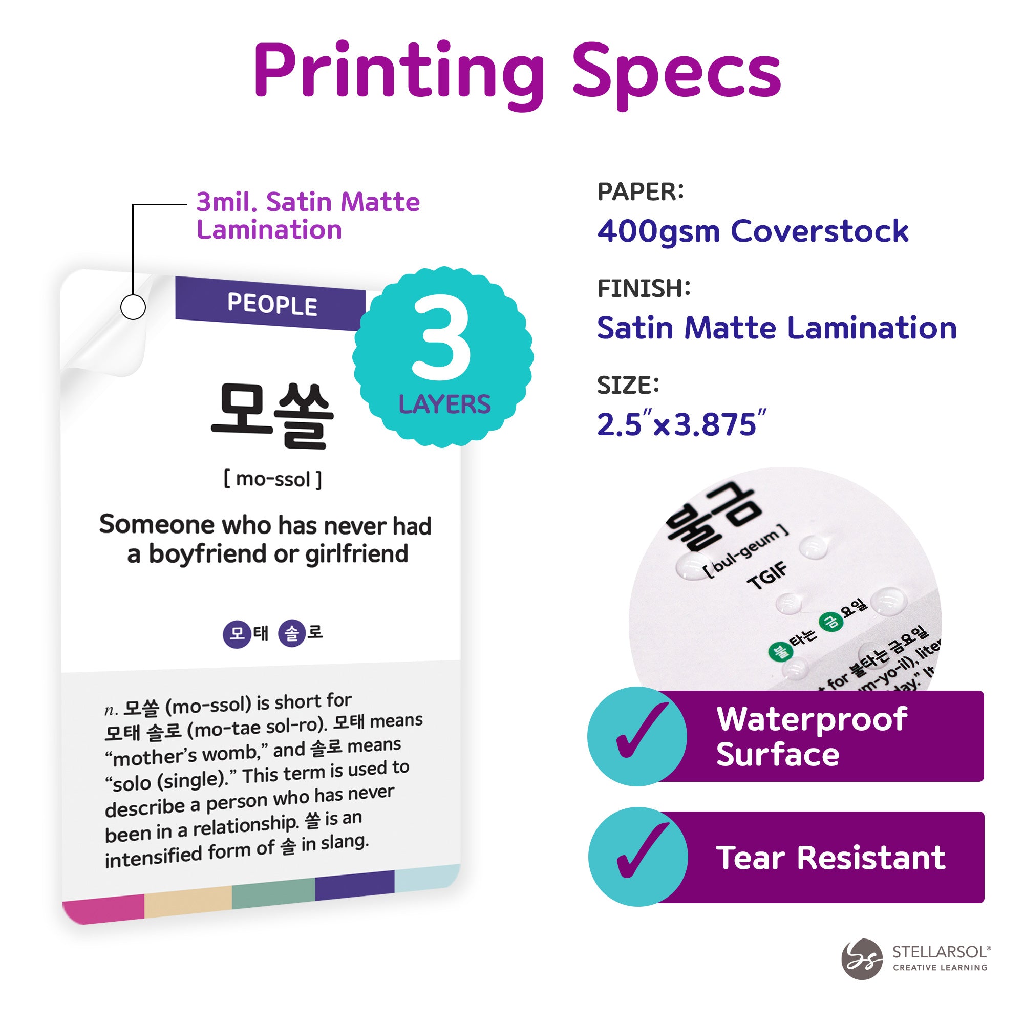 3-Pack Gift Set Korean Basic Conversation Flashcards
